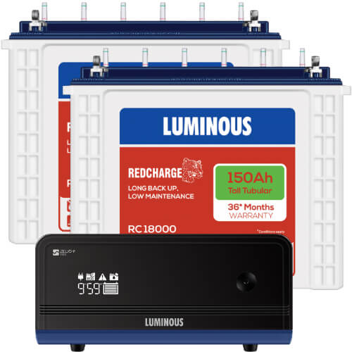 Luminous Zelio 1700 Home UPS and 2pcs Luminous Red Charge TT18000