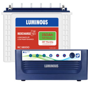 Luminous Eco Volt 1050 Home UPS and Luminous Red Charge TT18000